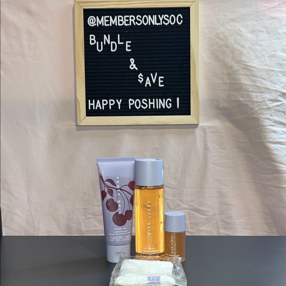 FENTY SKIN FENTY BEAUTY 3pc Set Fat Water Pre-Show Glow Cherry Dub Scrub - Picture 2 of 5